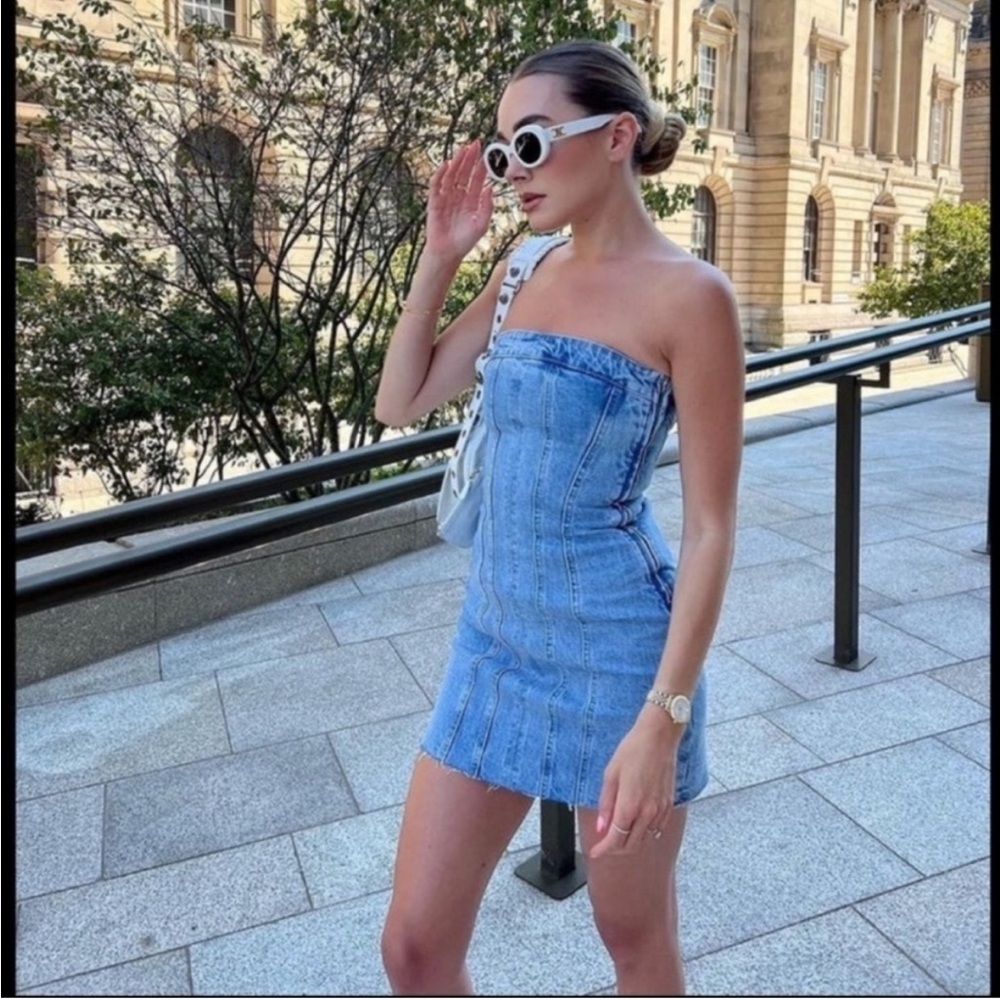 Zara mini denim dress